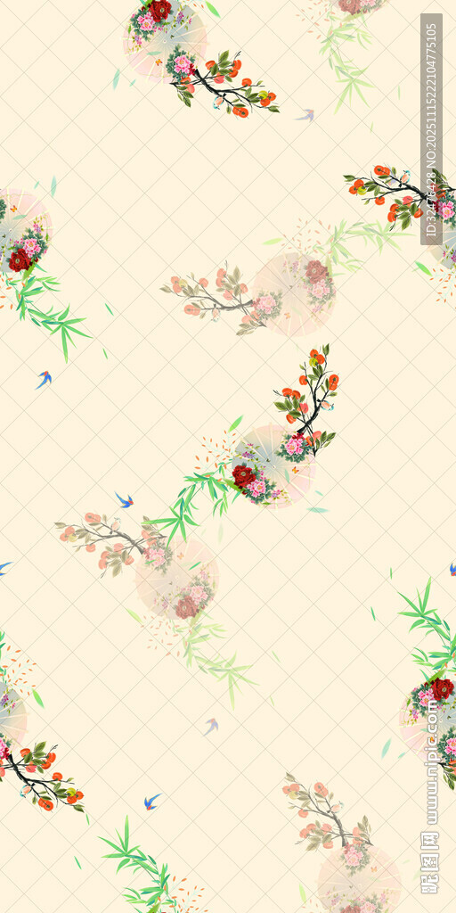 花卉水彩图案纹理背景