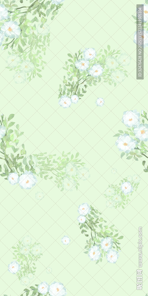 清新绿植花卉背景图案