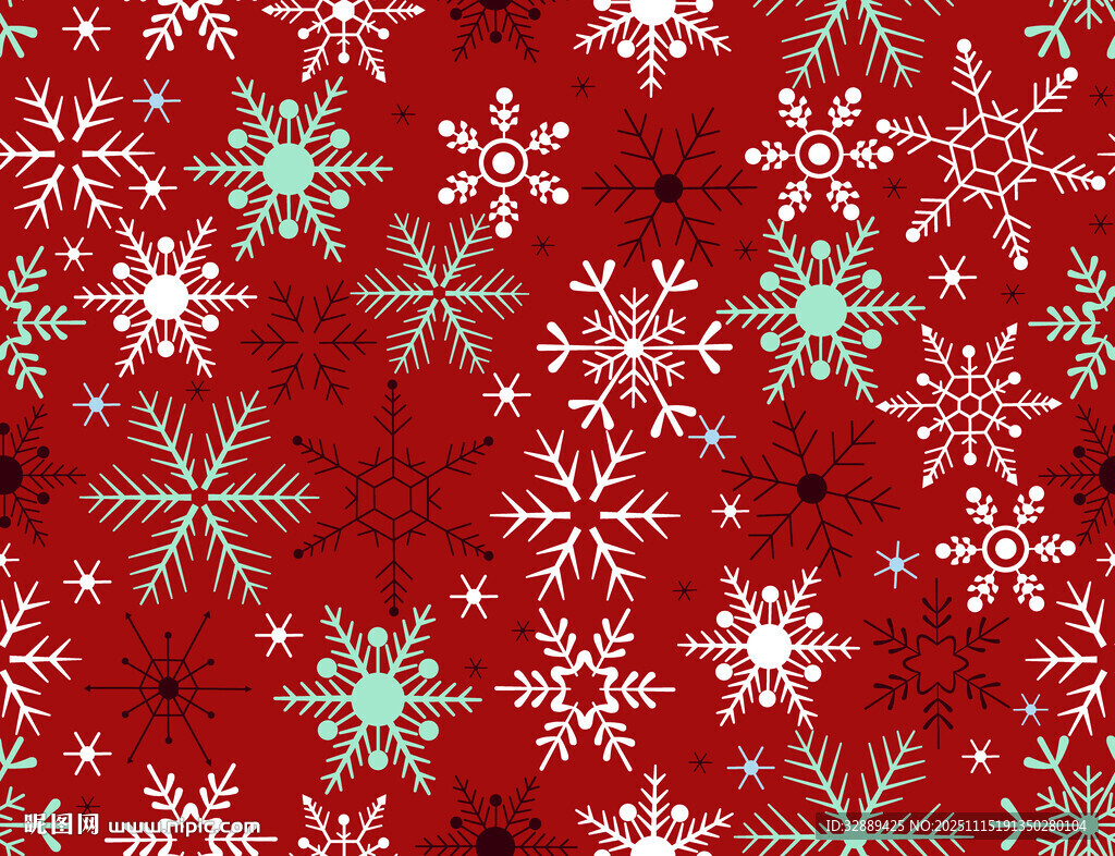 红色雪花圣诞图案背景