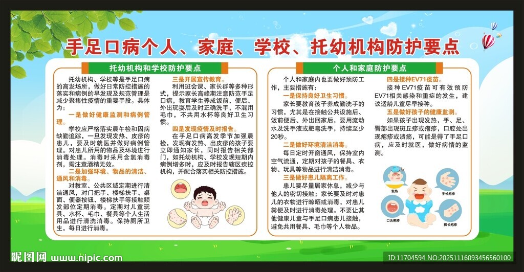 预防手足口病知识宣传栏