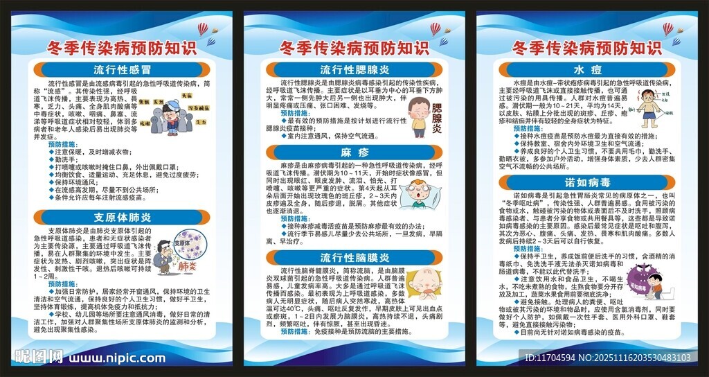冬季传染病预防知识展板