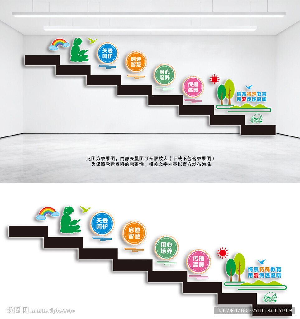 特殊教育楼梯文化墙