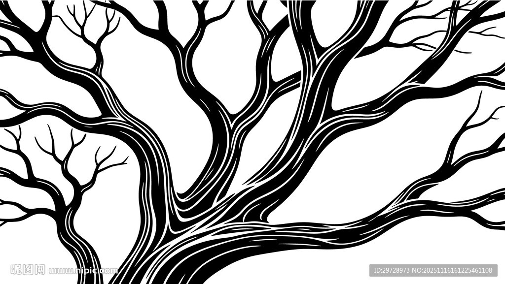 矢量树枝树干图