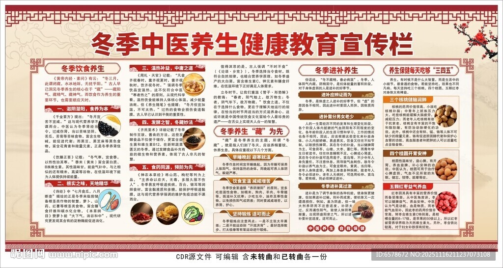 冬季中医健康教育宣传栏