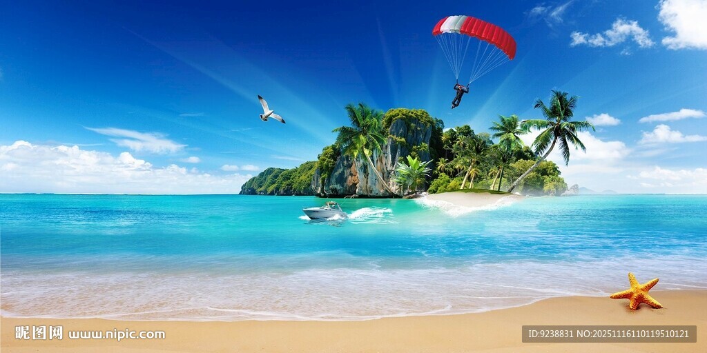 美丽海岛沙滩风光