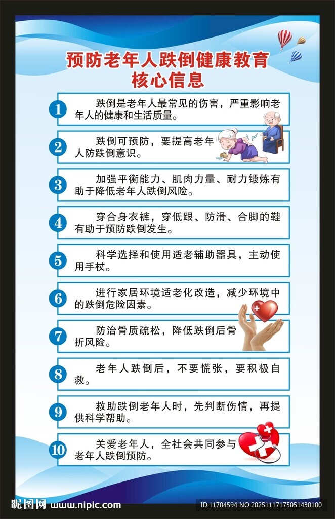 预防老年人跌倒海报