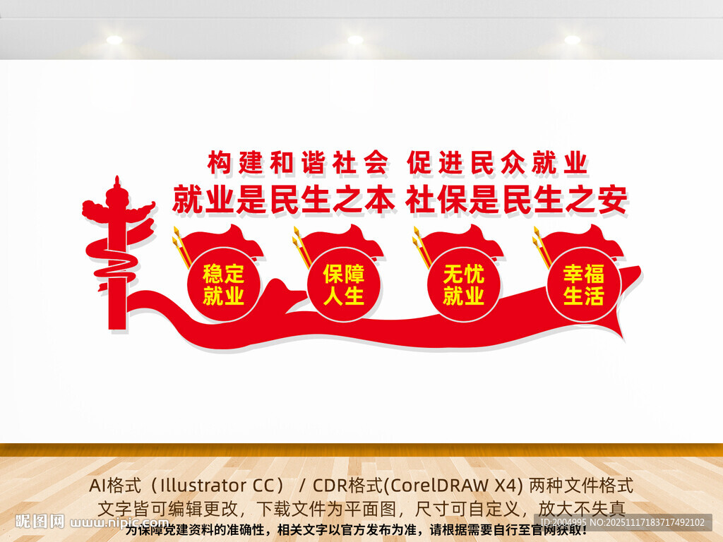 就业保障文化墙