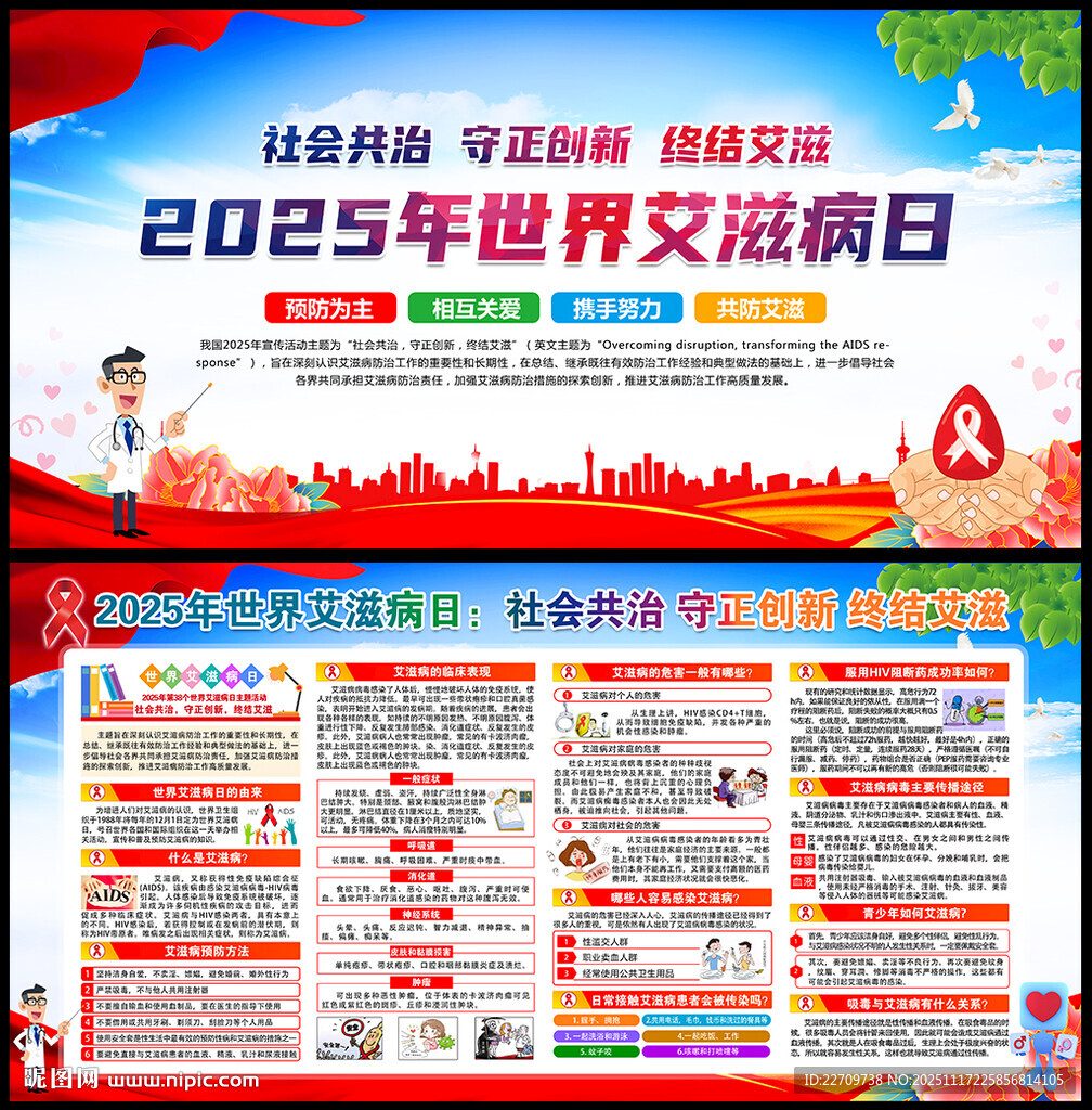 2025年世界艾滋病日宣传展板