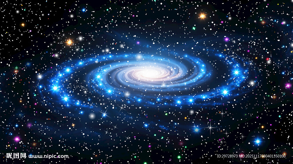 蓝色星空彩色星星