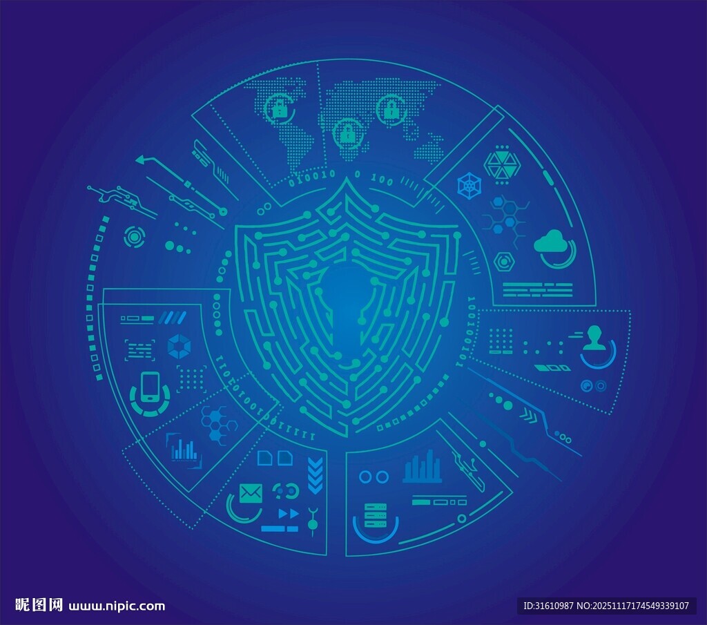科技感网络安全密码主题图案