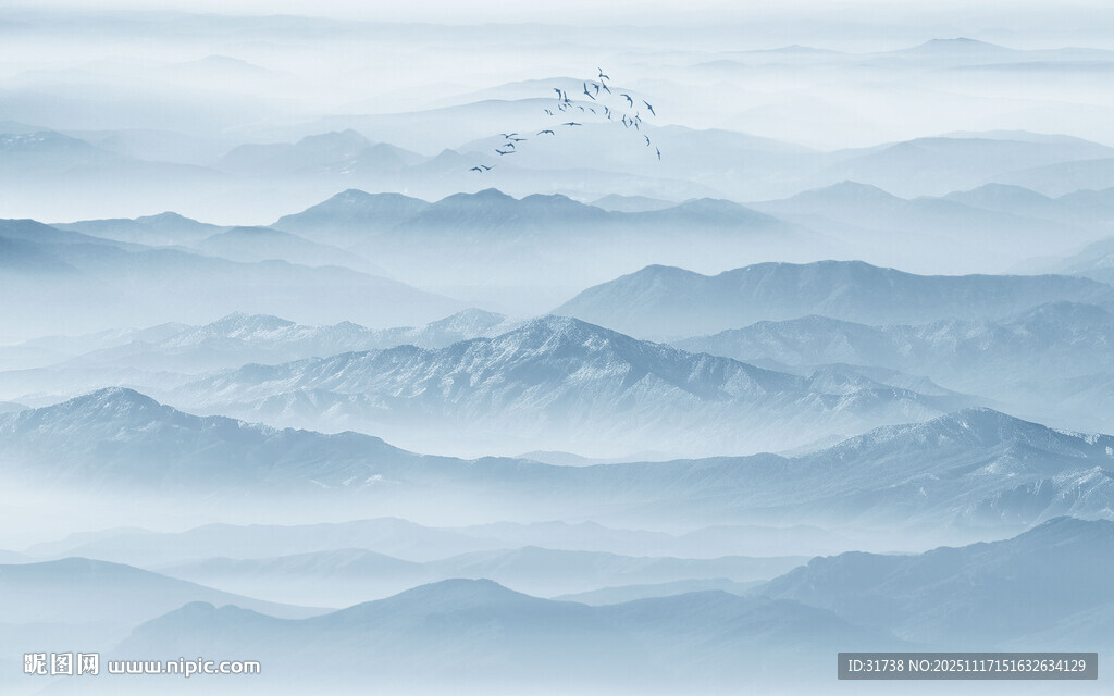 远山近水水墨画