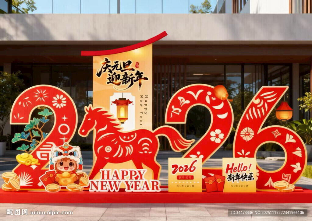 2026元旦马年美陈打卡