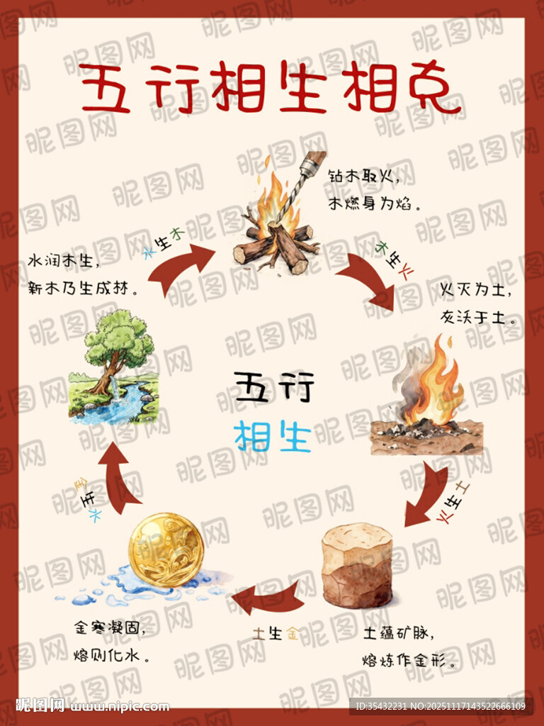 五行相生相克图示