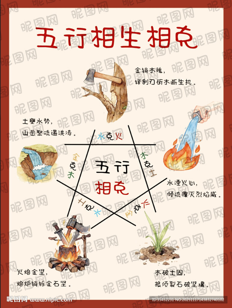 五行相生相克图示