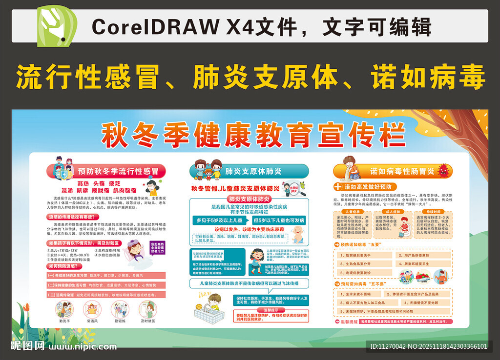 儿童秋冬季传染病预防宣传栏