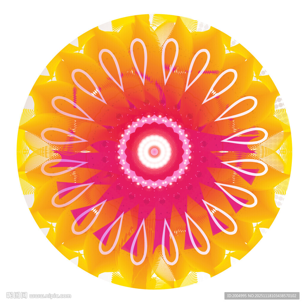 绚丽多彩圆形曼陀罗图案