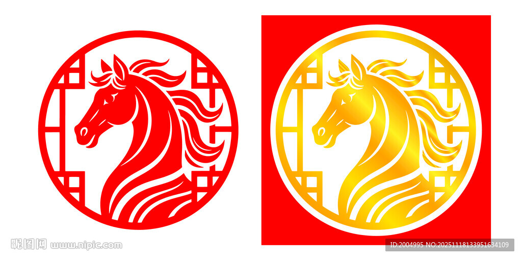 2026马年马头窗花剪纸