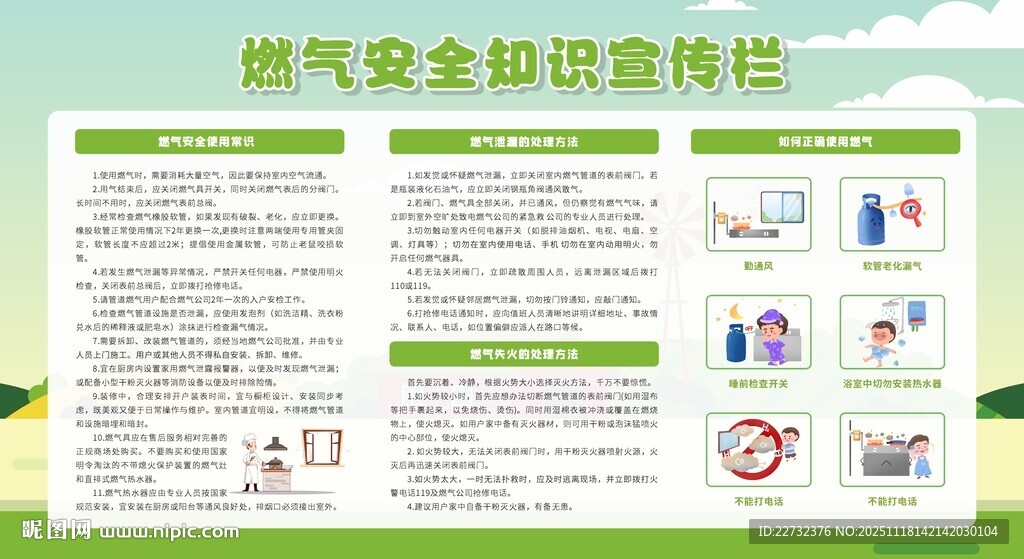 燃气安全知识宣传栏