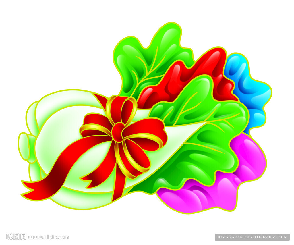 多彩蝴蝶结装饰图案