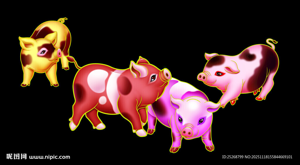 多彩发光动物雕塑