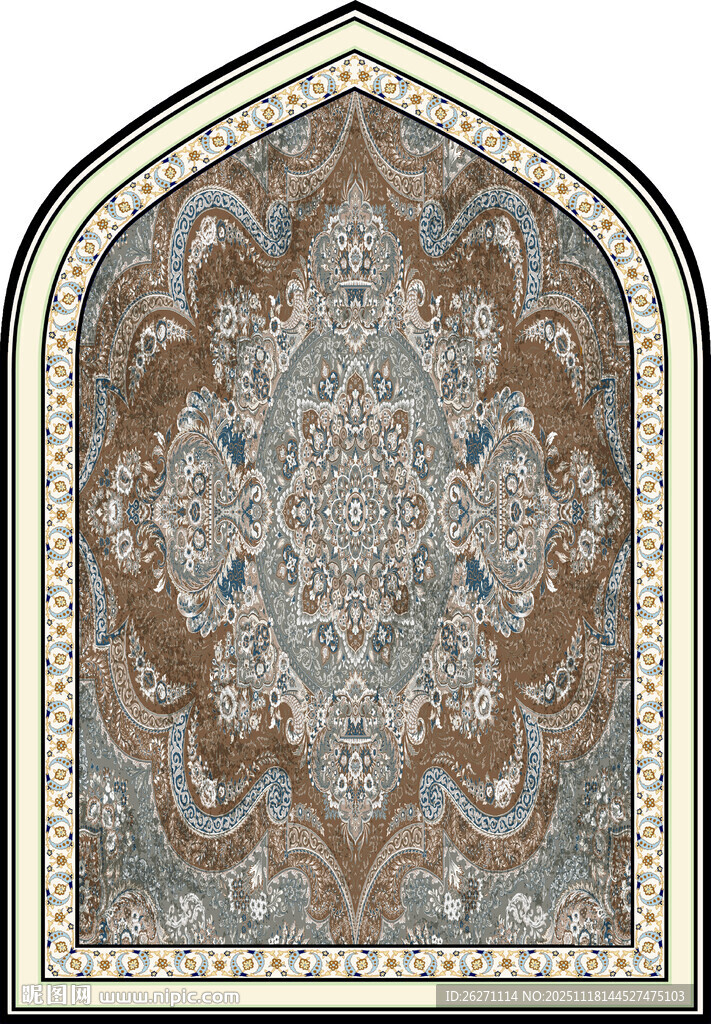 精美拱形花纹地毯图案