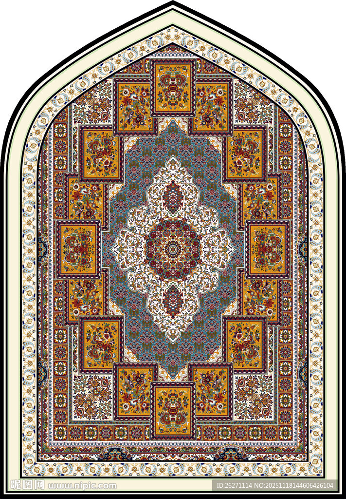 精美传统拱形图案地毯