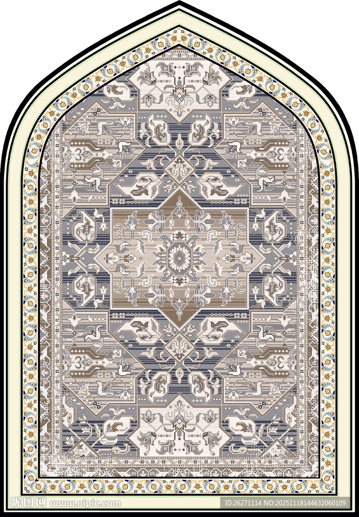 精美拱形花纹地毯图案