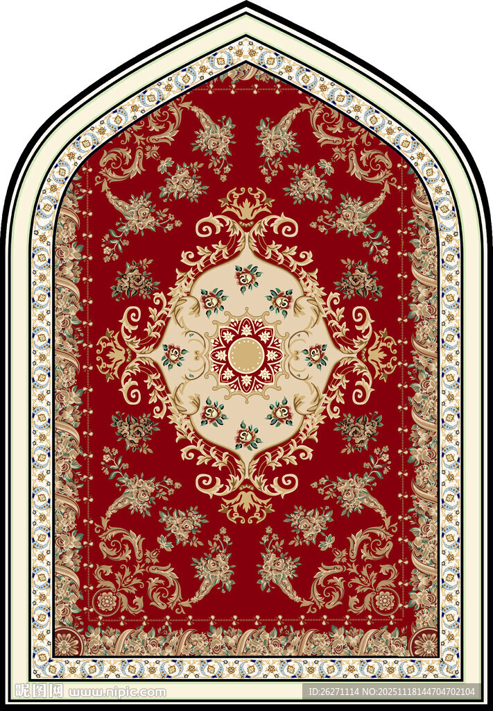 精美传统拱形花纹地毯