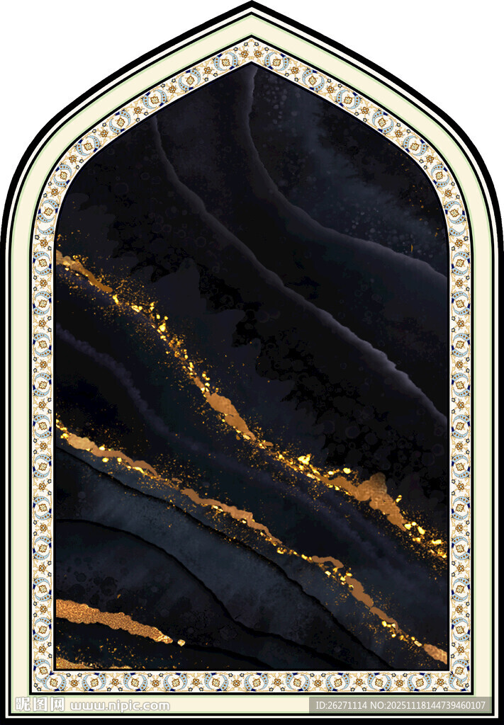 黑金大理石拱形装饰图案