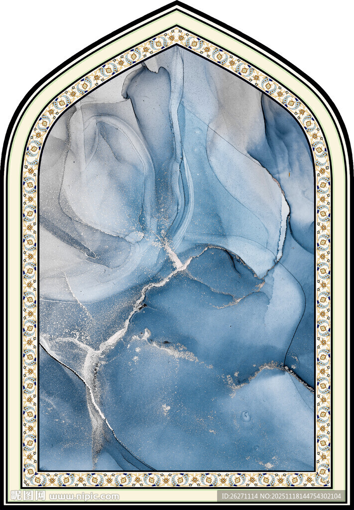 蓝色大理石纹理装饰图案