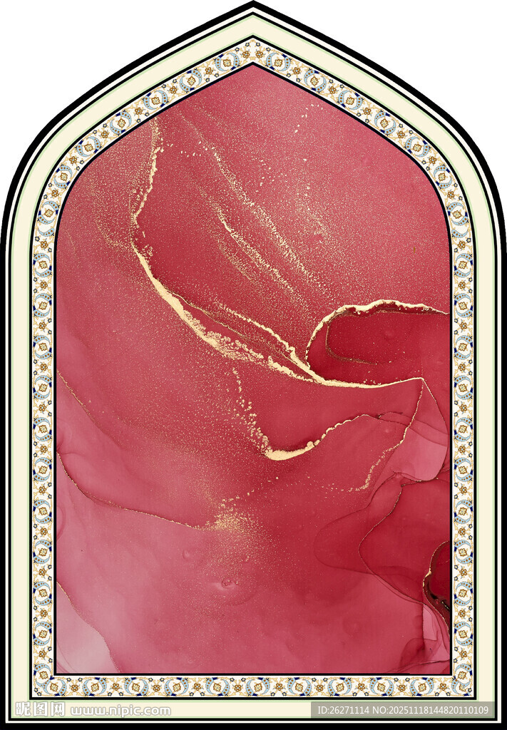 粉色纹理拱形装饰图案