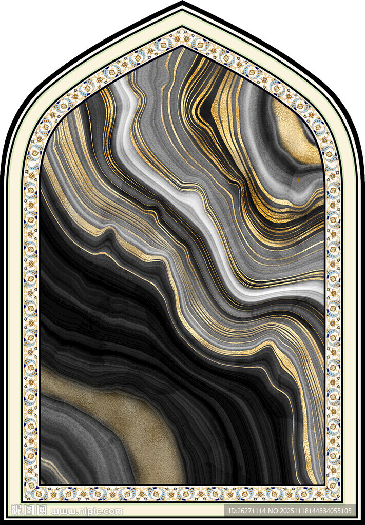 大理石纹理拱形装饰图案