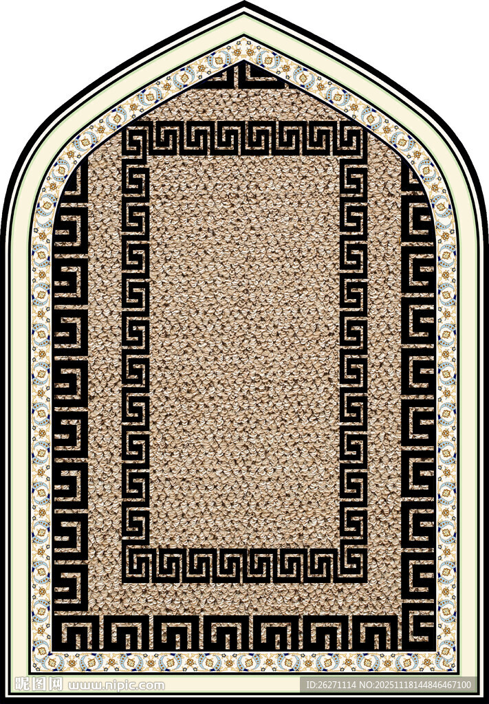 古典花纹拱形地毯图案