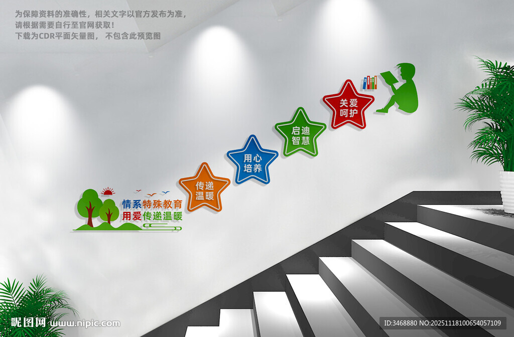 特殊教育楼梯文化墙