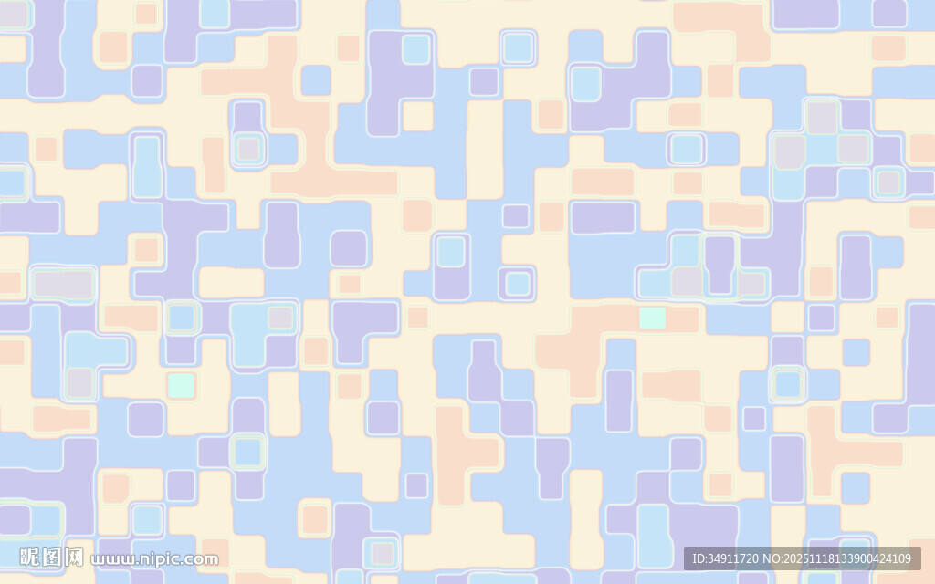 像素风淡蓝黄拼接背景图