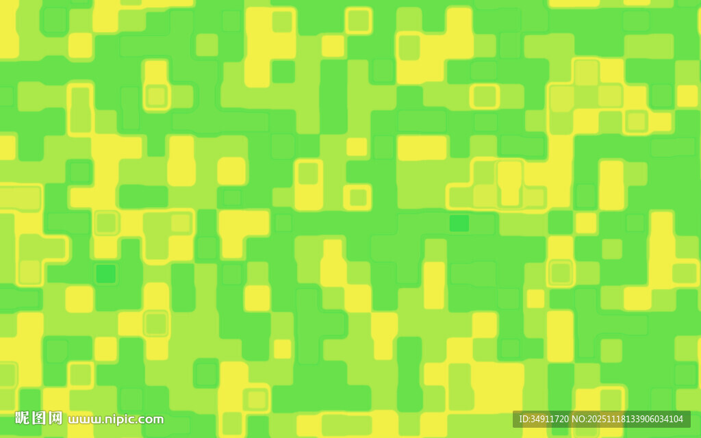 黄绿像素马赛克背景图