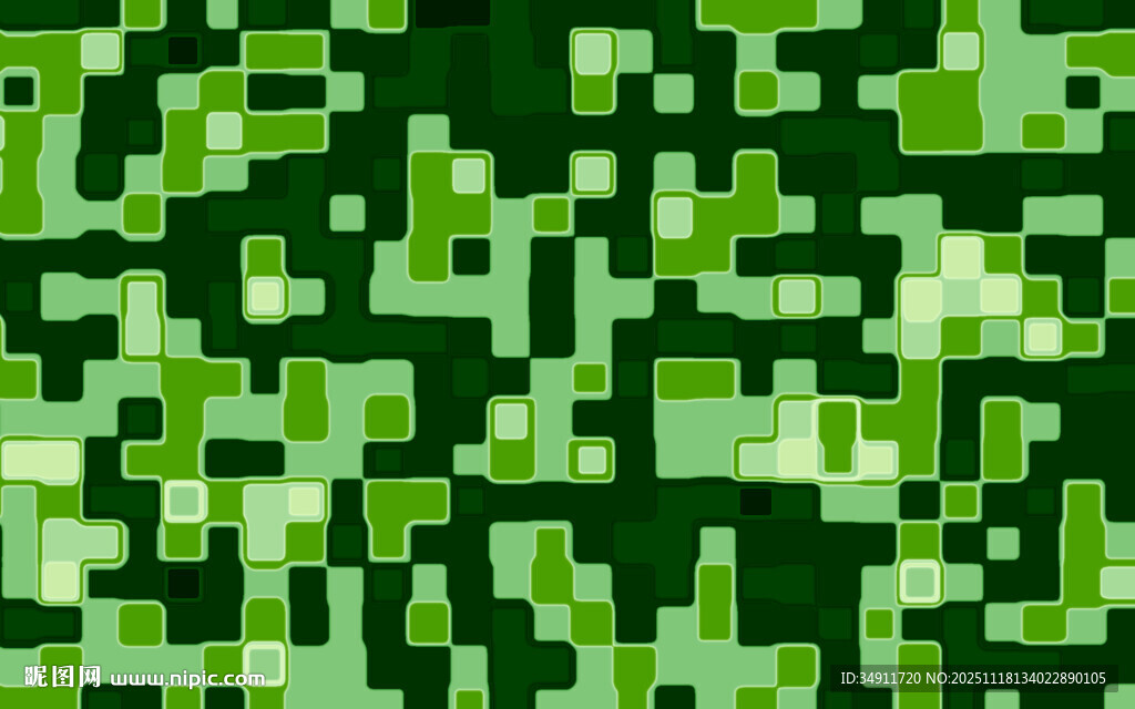 绿色像素风几何图案背景