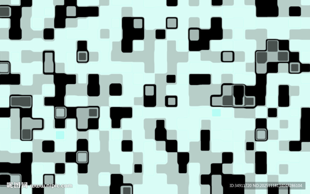 黑白方块像素抽象图案