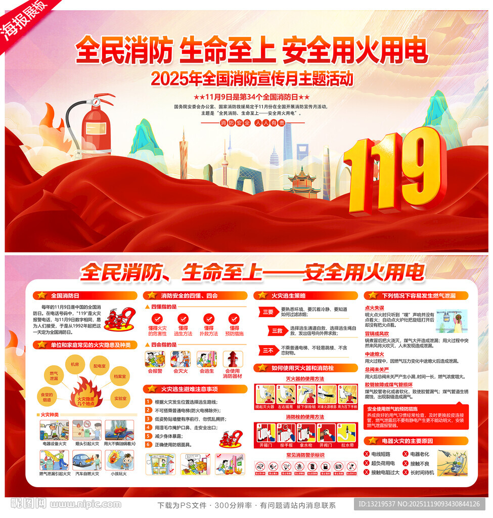 消防月展板