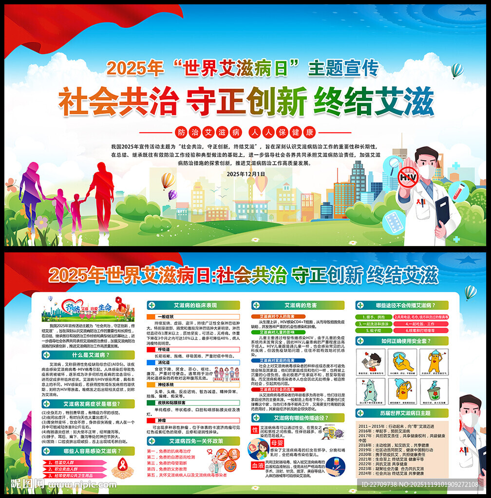 艾滋病日宣传栏展板