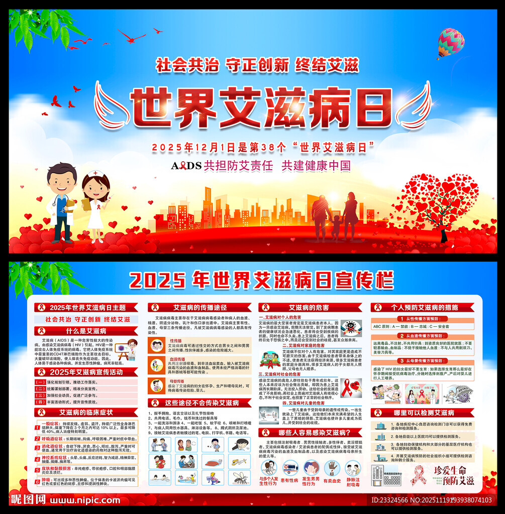 2025年艾滋病日宣传展板