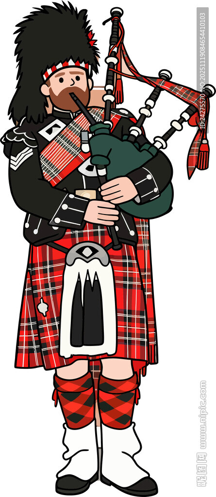 苏格兰风笛演奏者 英国元素服饰