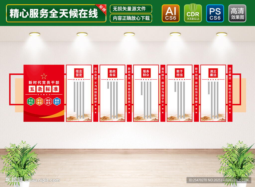 五好党员干部文化墙