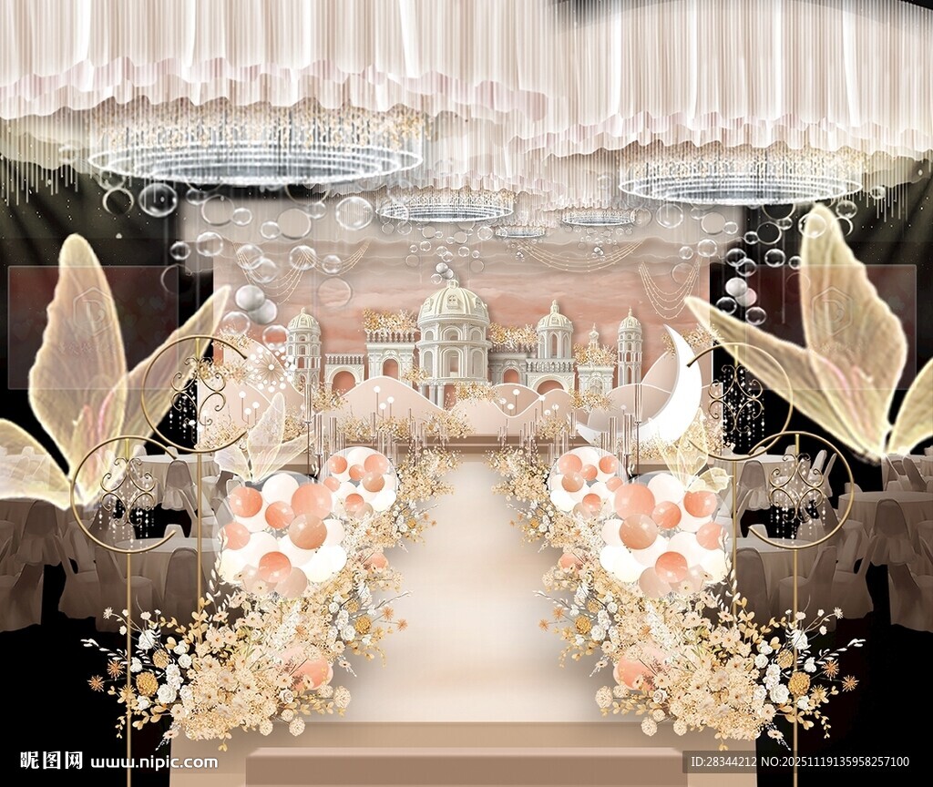 香槟色梦幻西式浪漫的婚