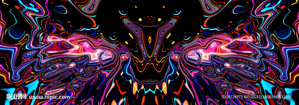 炫彩科幻机械生物图案