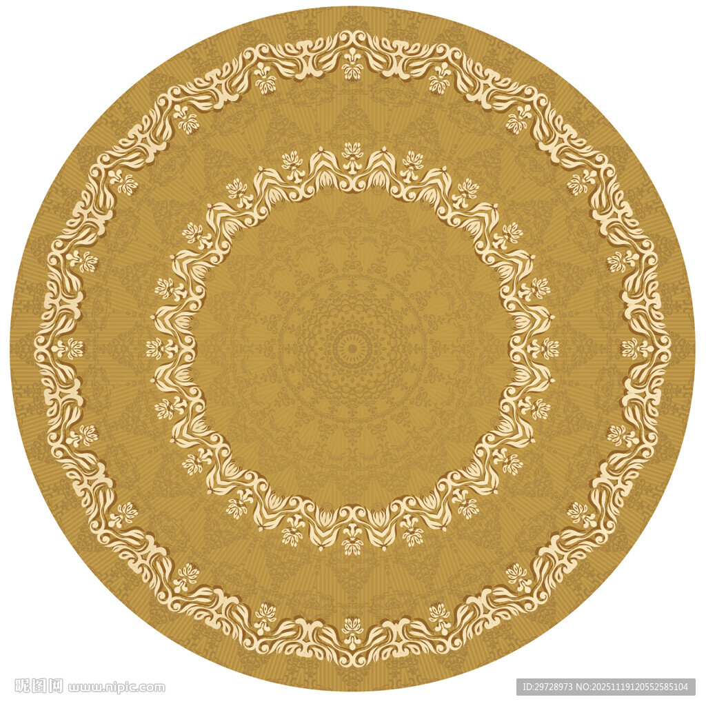 圆形古典花纹图案