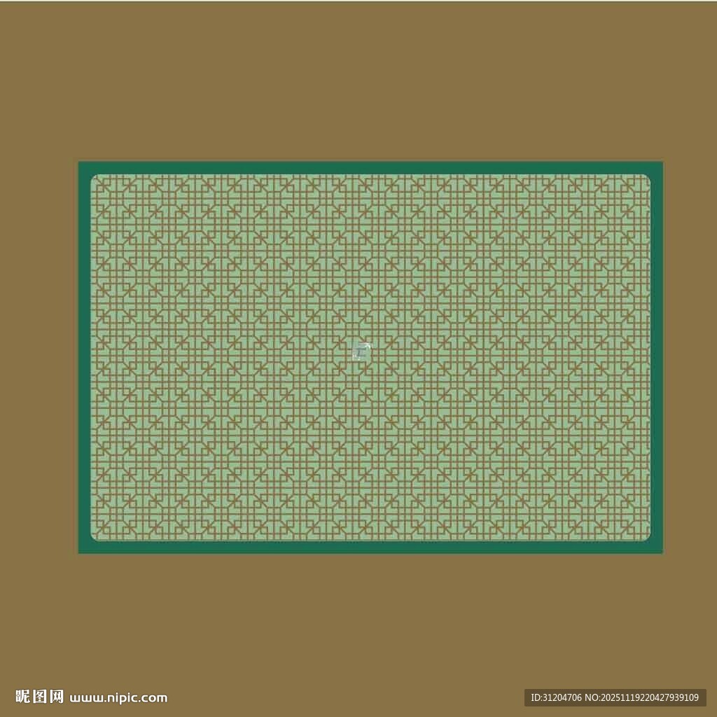 绿色花纹方形地毯图案