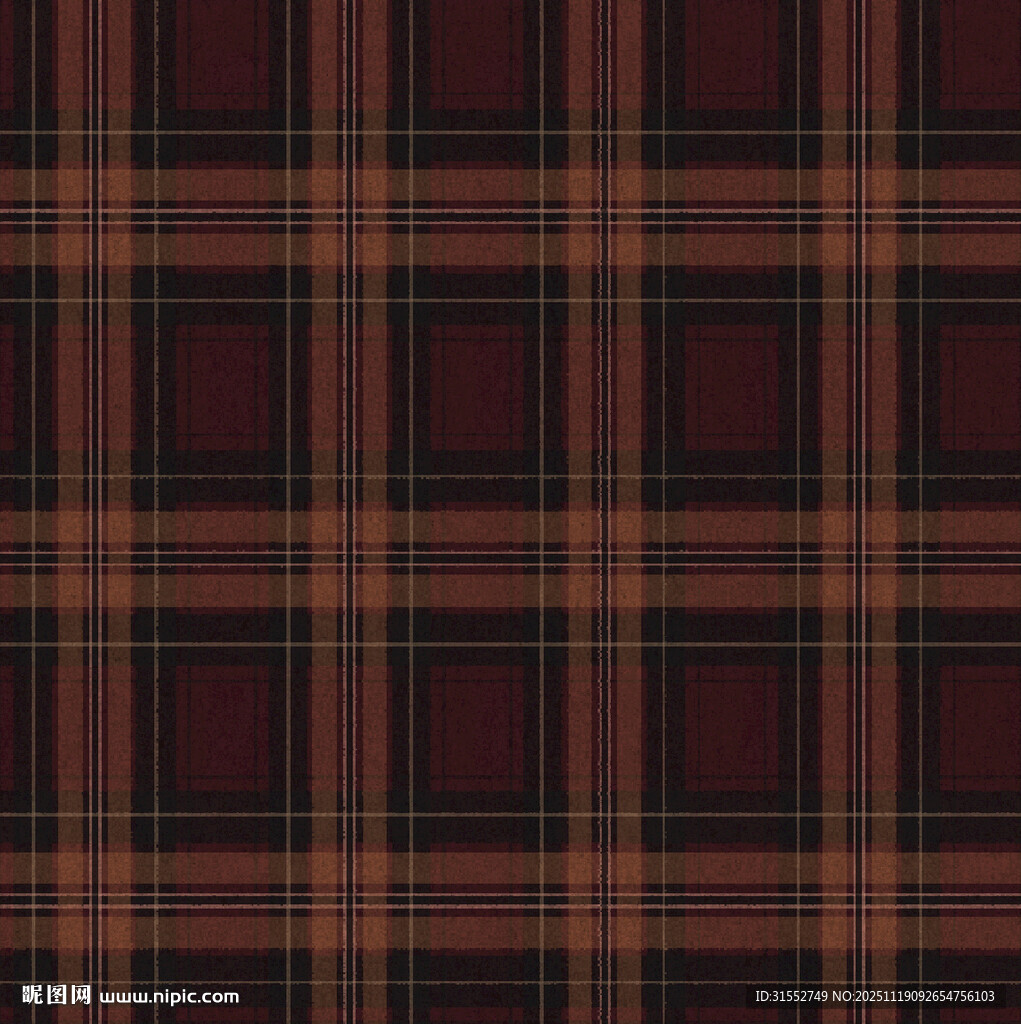 复古红棕格纹图案