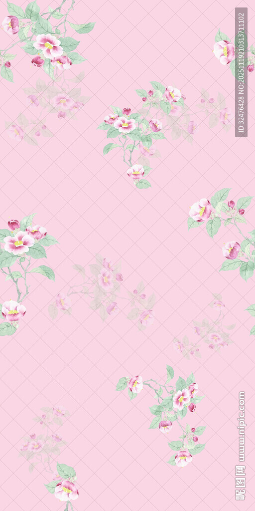 粉色花卉图案背景纹理