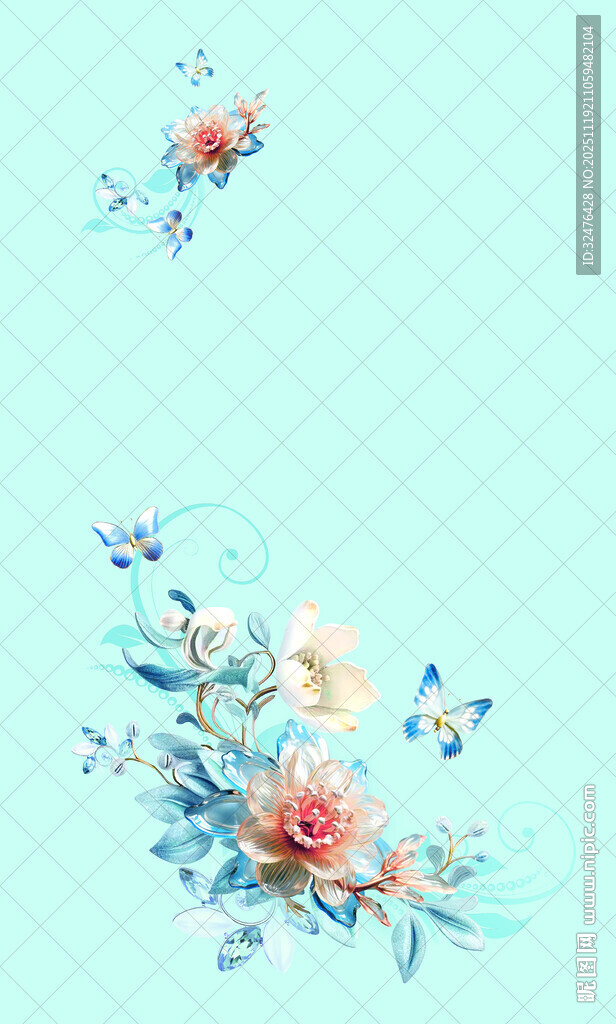 清新花卉图案背景